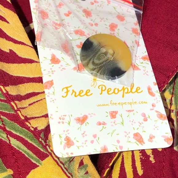 FREE PEOPLE Maroon Combo Malibu Tropical Print Romper Jumpsuit Sz XS - Picture 9 of 16